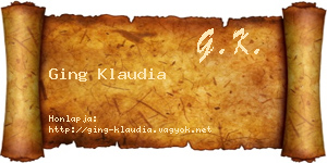 Ging Klaudia névjegykártya